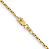 14k 1.5mm Semi-Solid Round Box Chain