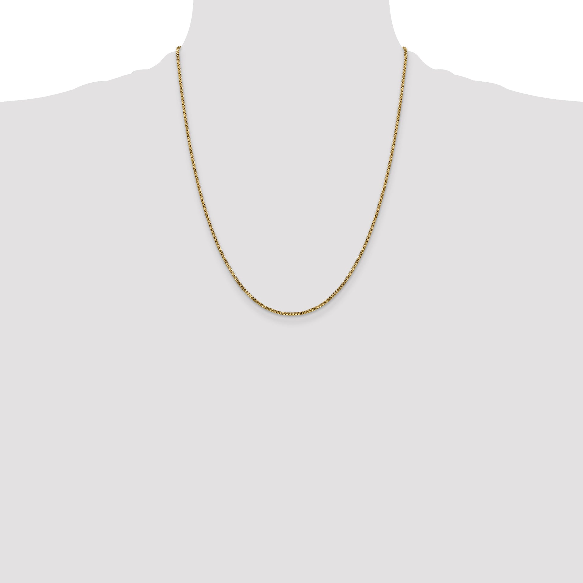14k 1.5mm Semi-Solid Round Box Chain