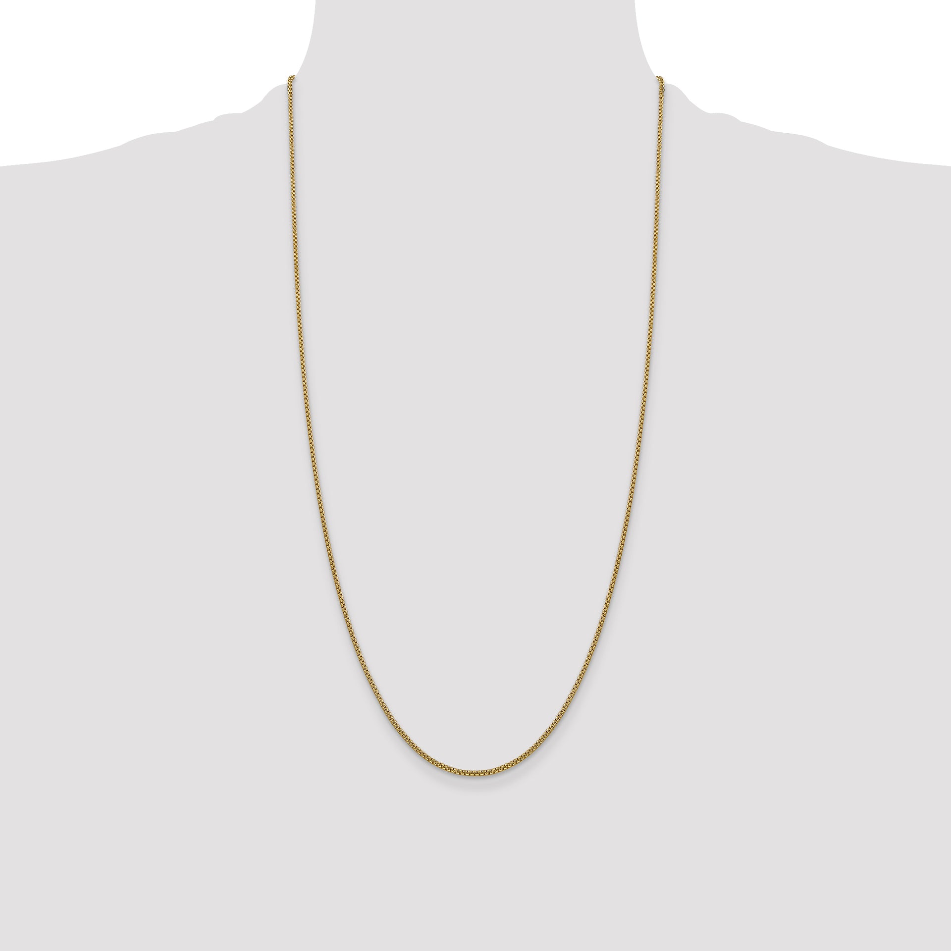 14k 1.5mm Semi-Solid Round Box Chain