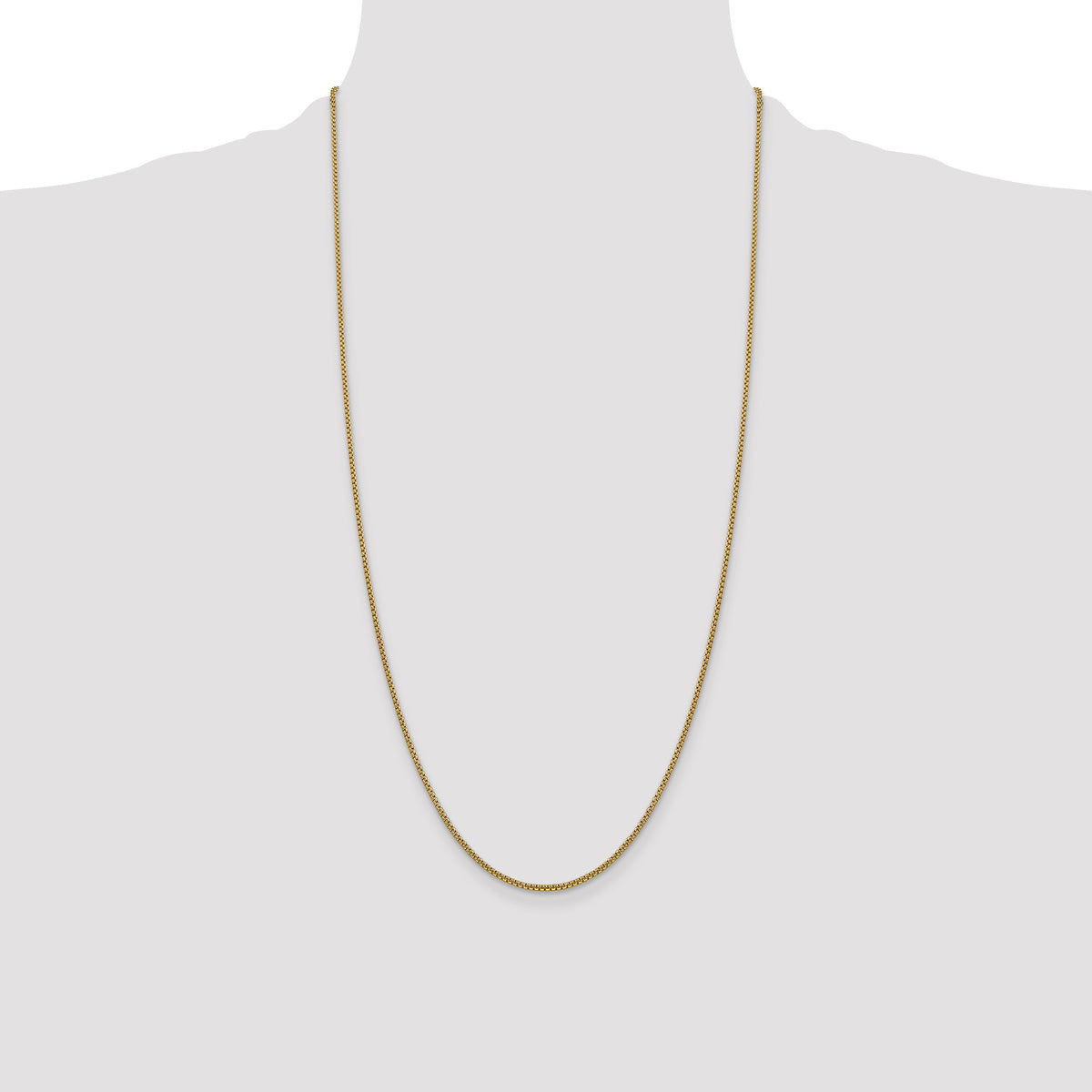 14k 1.5mm Semi-Solid Round Box Chain