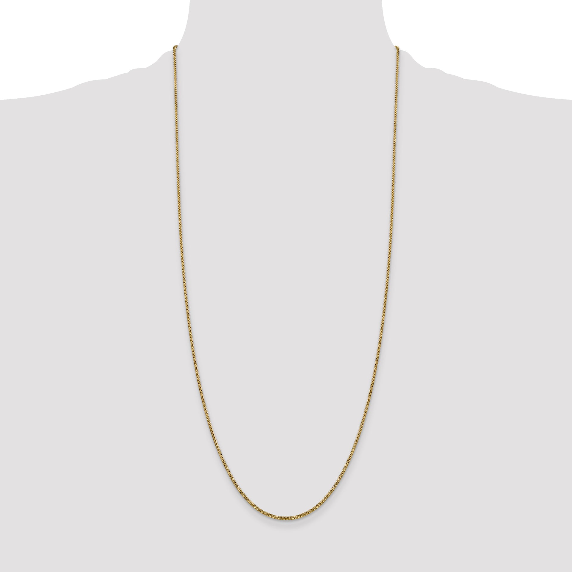 14k 1.5mm Semi-Solid Round Box Chain