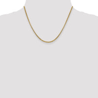 14k 2.45mm Semi-Solid Round Box Chain