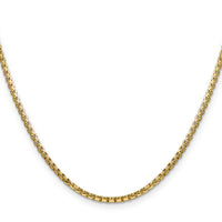14k 2.45mm Semi-Solid Round Box Chain