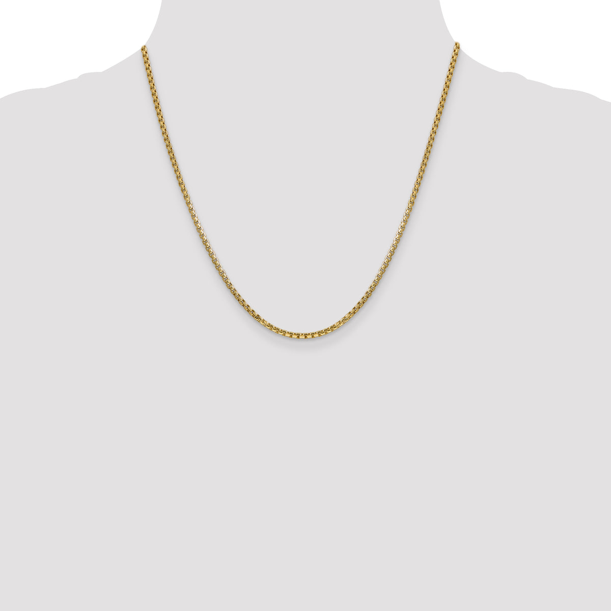 14k 2.45mm Semi-Solid Round Box Chain