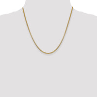 14k 2.45mm Semi-Solid Round Box Chain