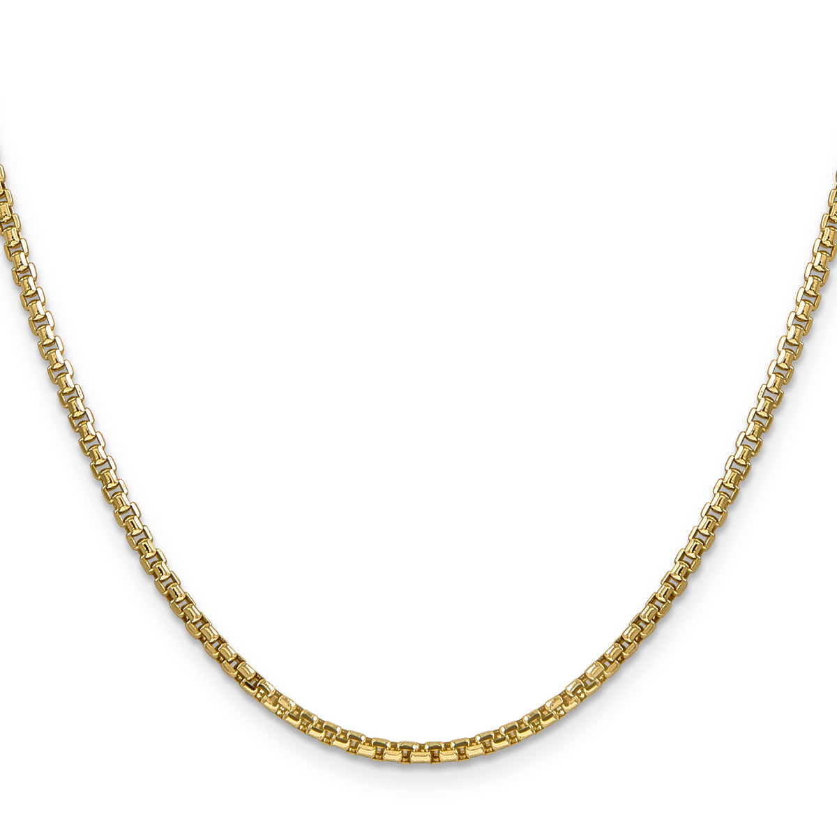 14k 2.45mm Semi-Solid Round Box Chain
