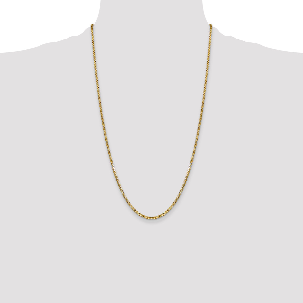 14k 2.45mm Semi-Solid Round Box Chain