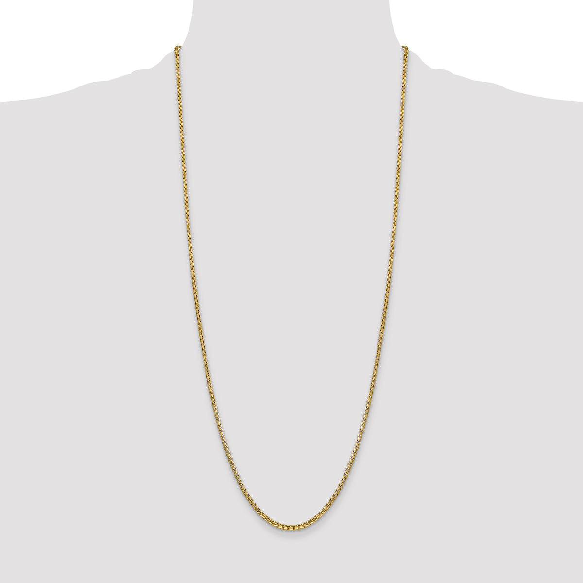 14k 2.45mm Semi-Solid Round Box Chain