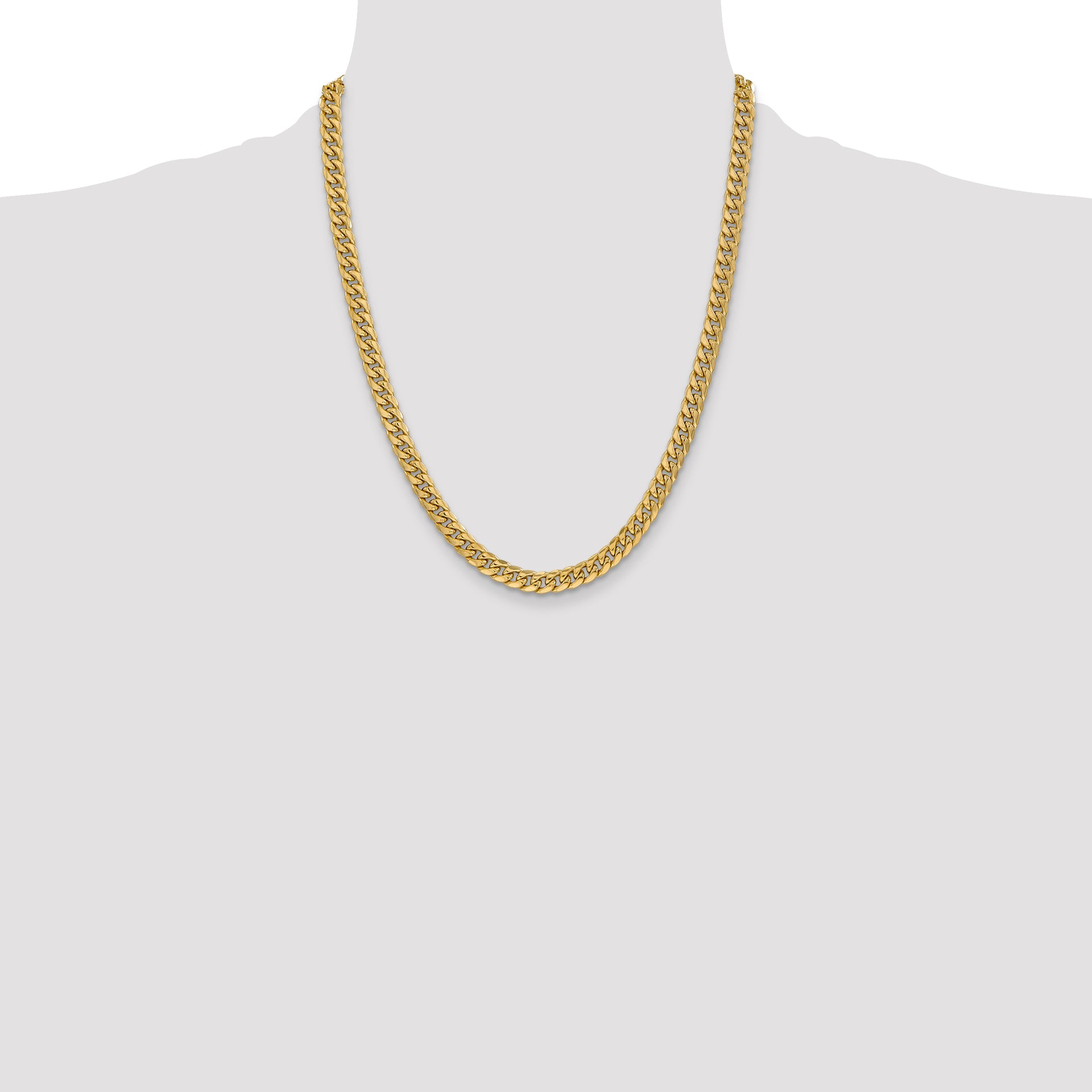14k 6mm Semi-Solid Miami Cuban Chain