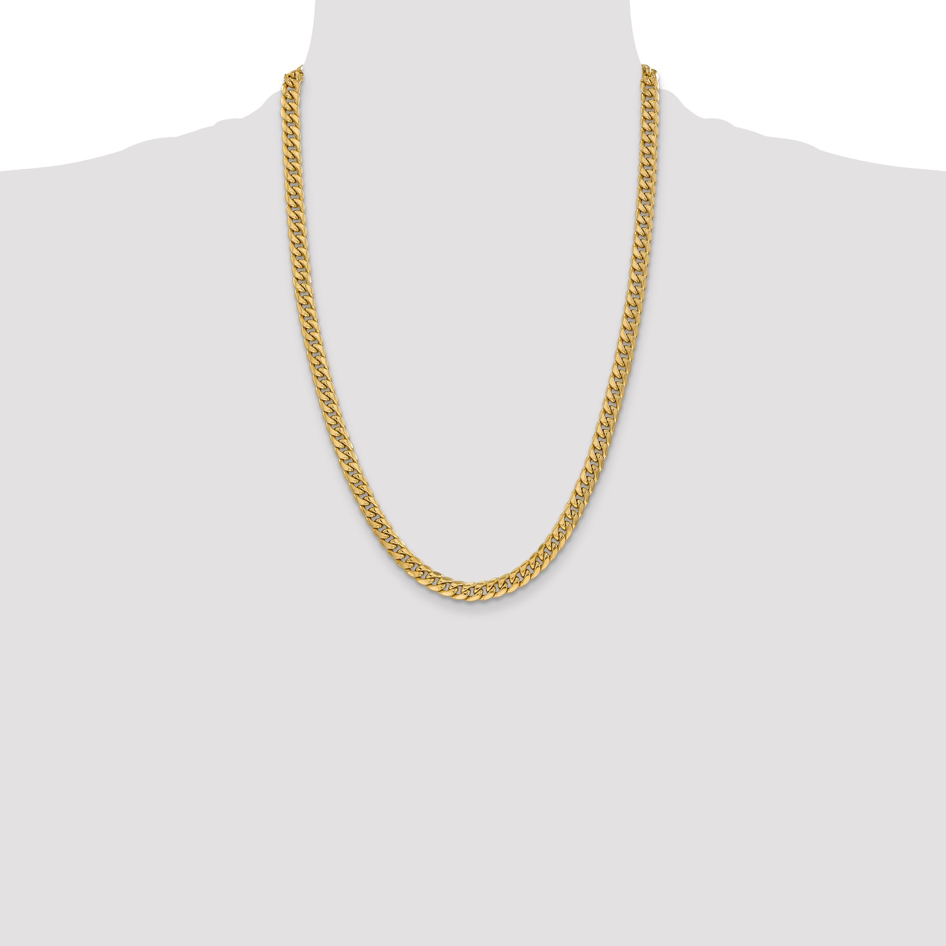 14k 6mm Semi-Solid Miami Cuban Chain