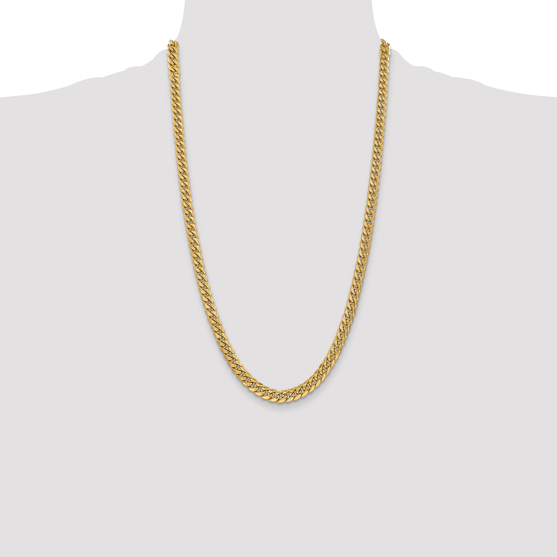 14k 6mm Semi-Solid Miami Cuban Chain