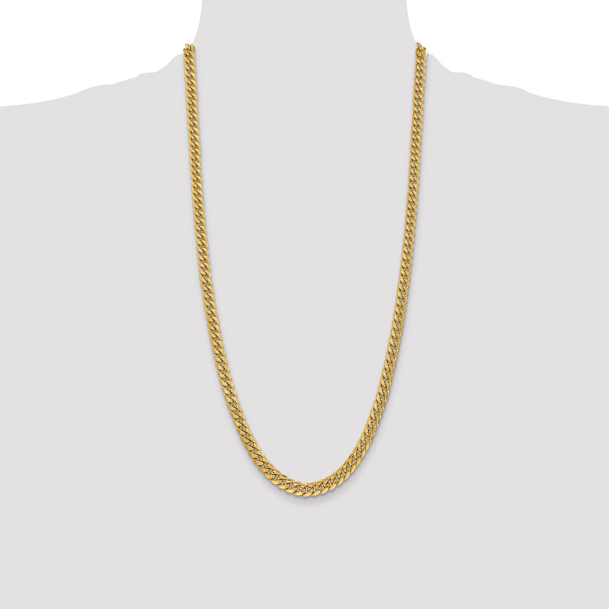 14k 6mm Semi-Solid Miami Cuban Chain