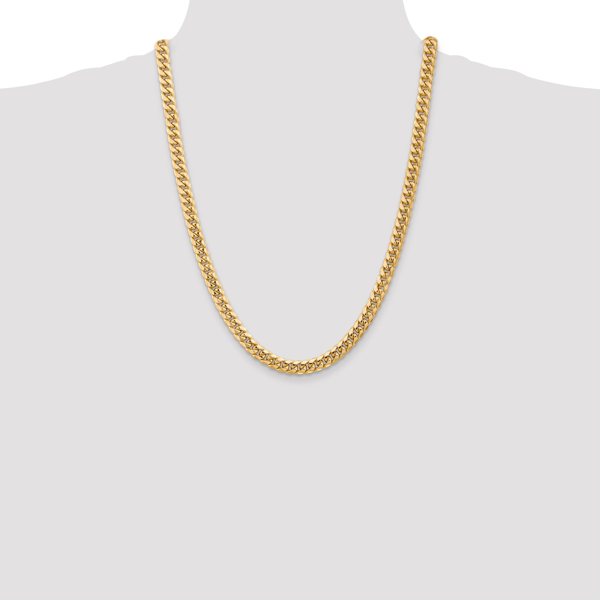 14k 6.75mm Semi-Solid Miami Cuban Chain