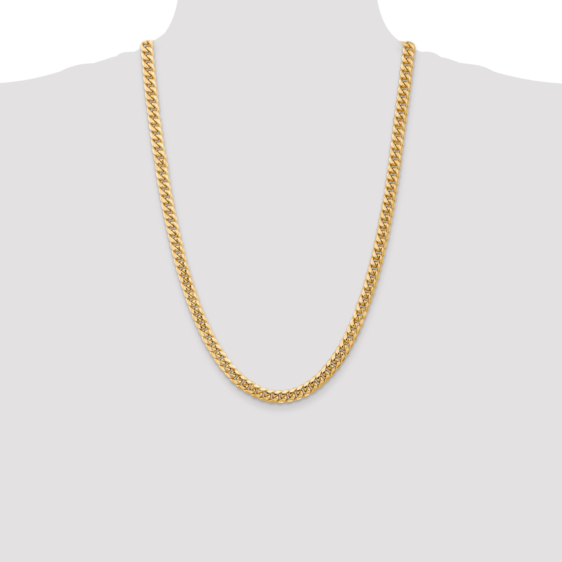 14k 6.75mm Semi-Solid Miami Cuban Chain