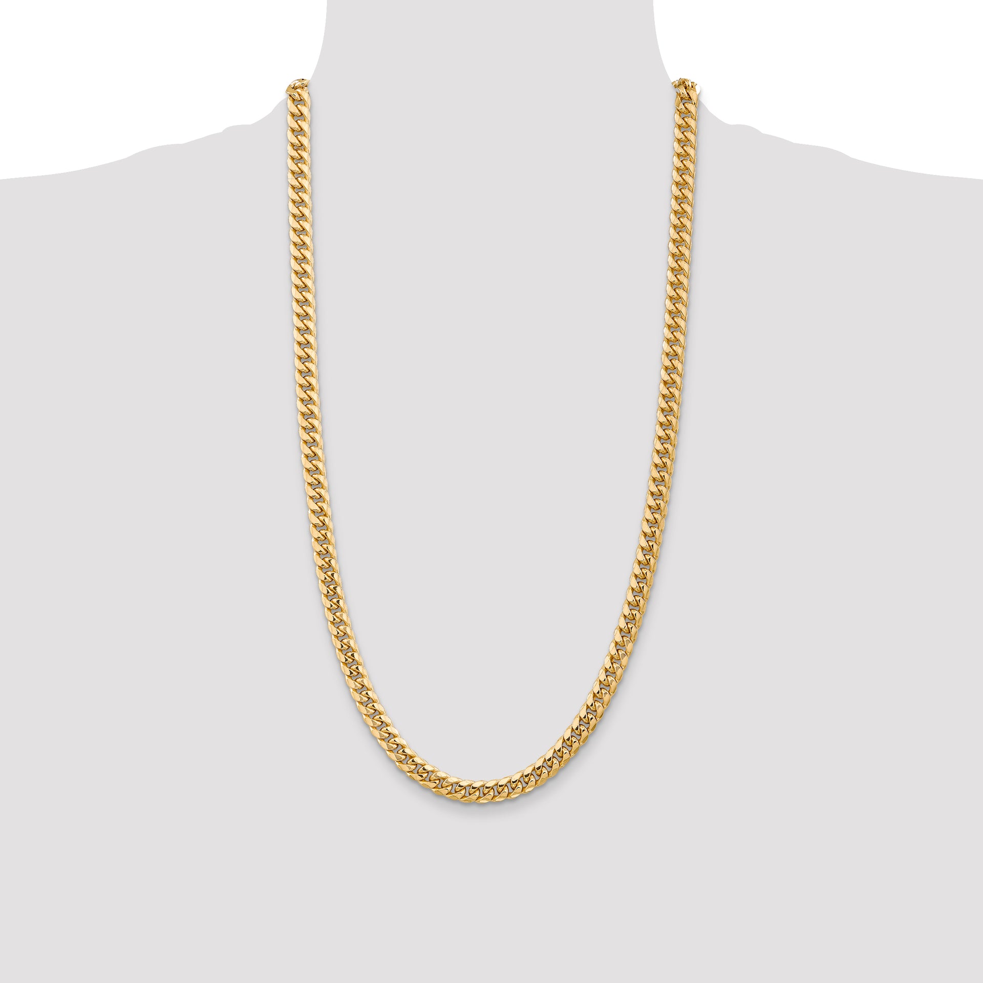 14k 6.75mm Semi-Solid Miami Cuban Chain