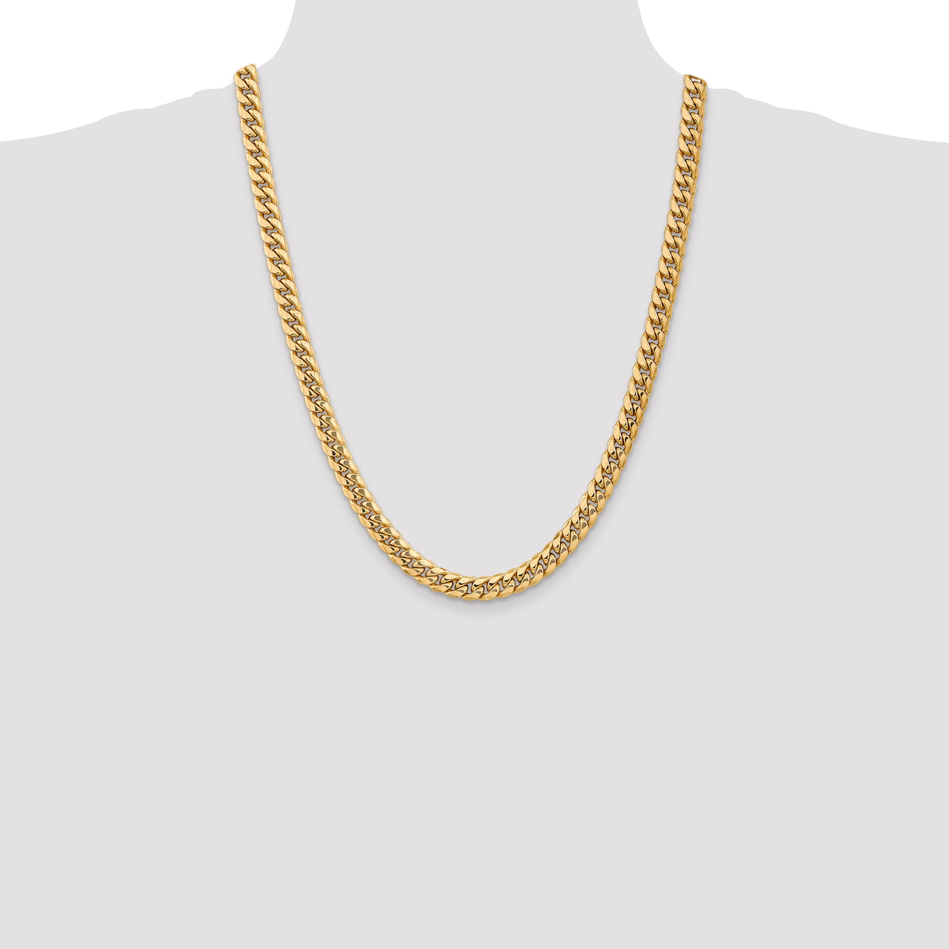 14k 7.3mm Semi-Solid Miami Cuban Chain