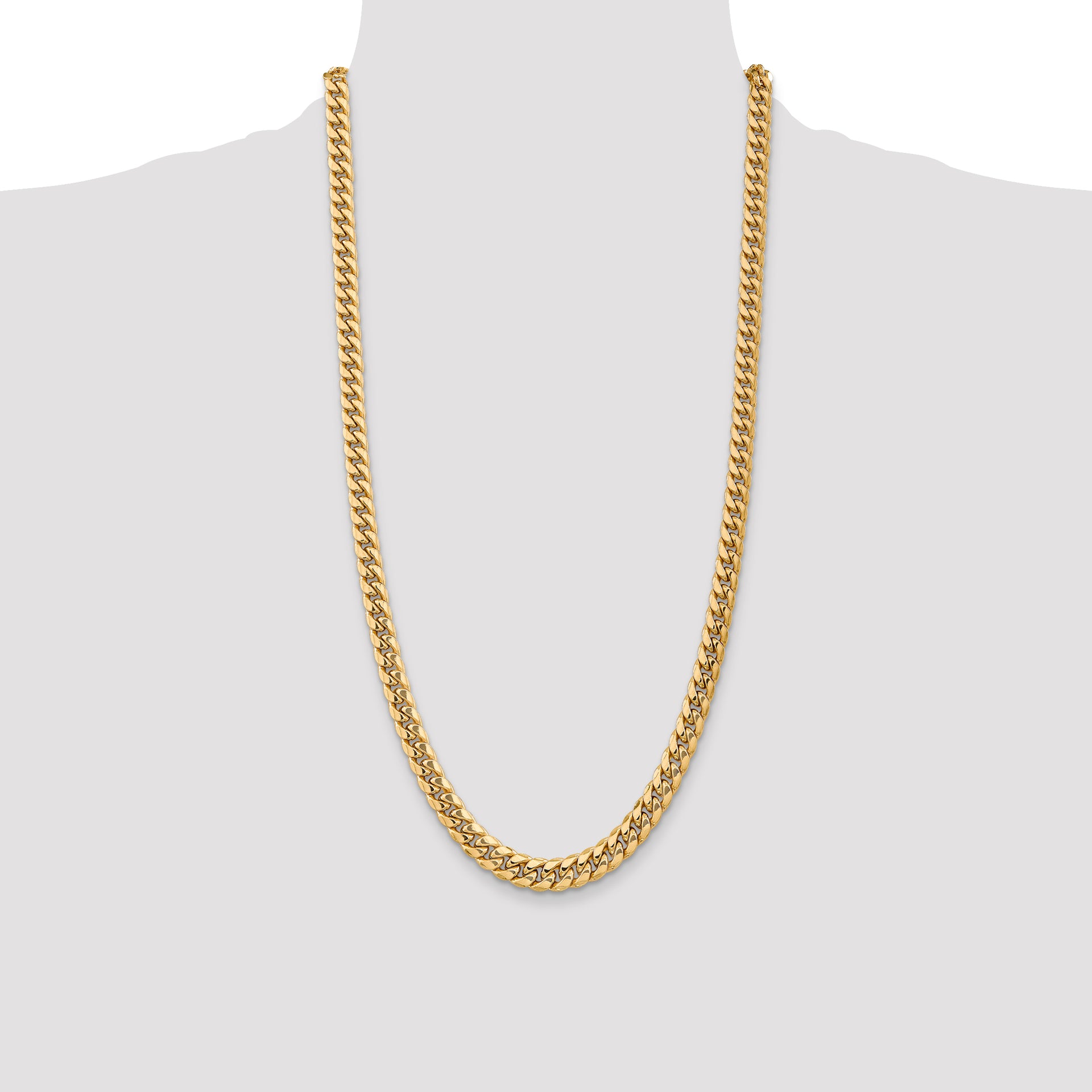 14k 7.3mm Semi-Solid Miami Cuban Chain