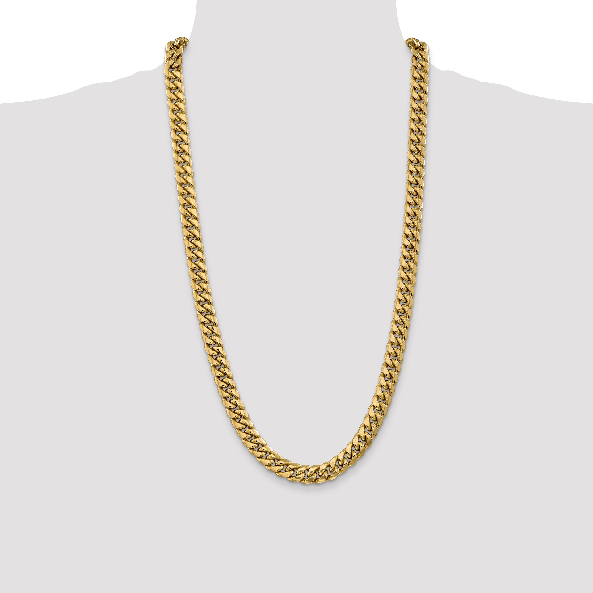 14k 9.3mm Semi-Solid Miami Cuban Chain