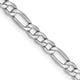 14k White Gold 3.5mm Semi-Solid Figaro Chain