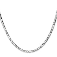14k White Gold 3.5mm Semi-Solid Figaro Chain