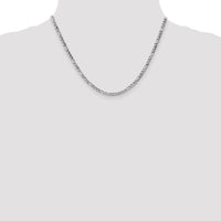 14k White Gold 3.5mm Semi-Solid Figaro Chain