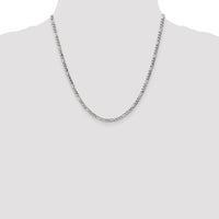 14k White Gold 3.5mm Semi-Solid Figaro Chain