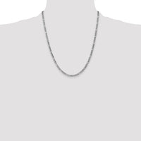 14k White Gold 3.5mm Semi-Solid Figaro Chain