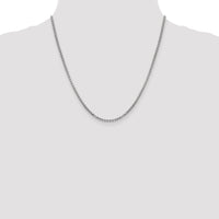 14k White Gold 2.45mm Semi-Solid Round Box Chain