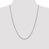 14k White Gold 2.45mm Semi-Solid Round Box Chain