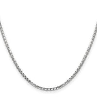 14k White Gold 2.45mm Semi-Solid Round Box Chain