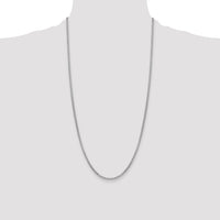 14k White Gold 2.45mm Semi-Solid Round Box Chain