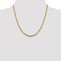 14k 3.6mm Semi-Solid Round Box Chain
