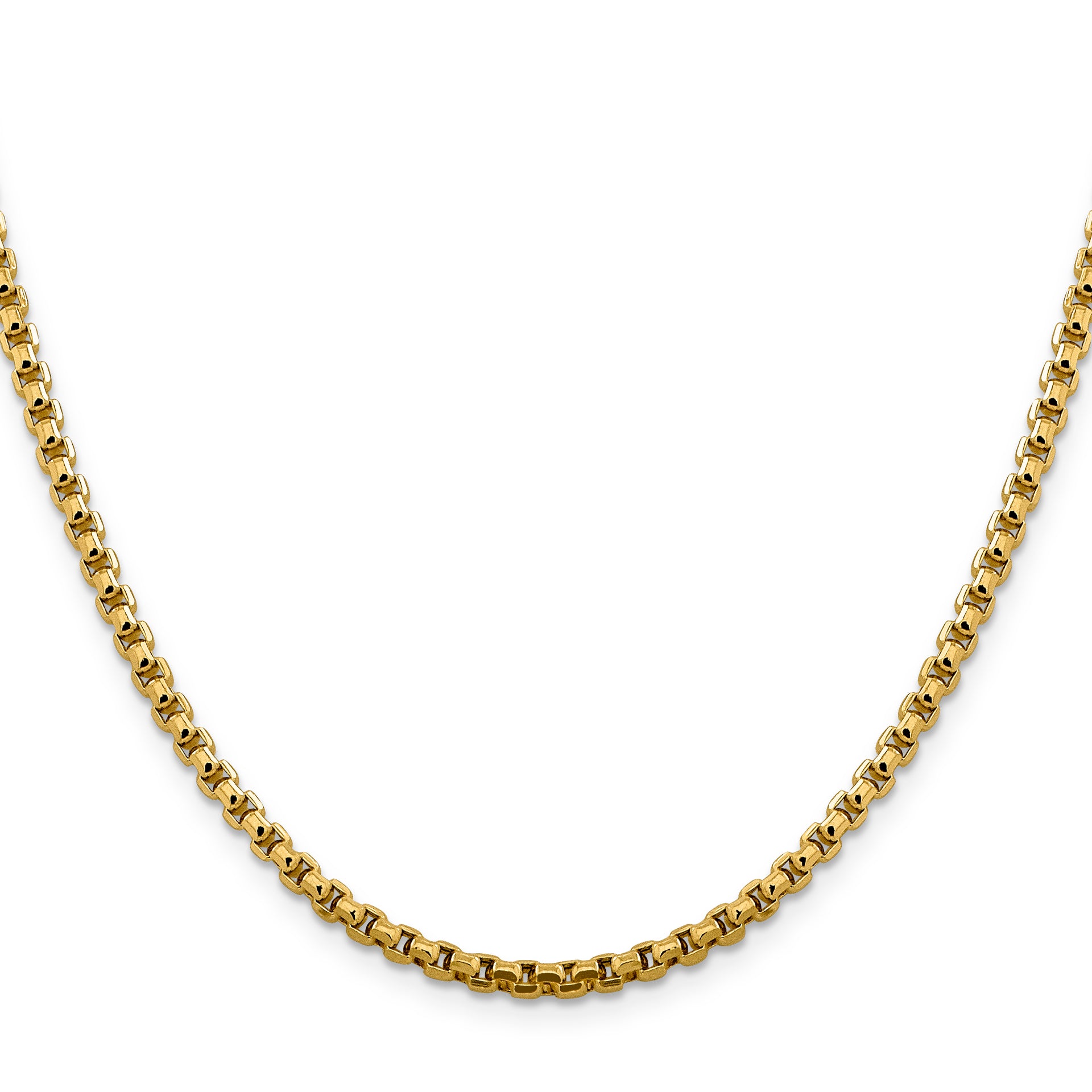 14k 3.6mm Semi-Solid Round Box Chain