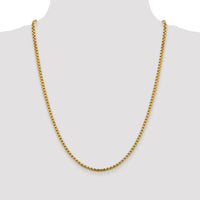 14k 3.6mm Semi-Solid Round Box Chain