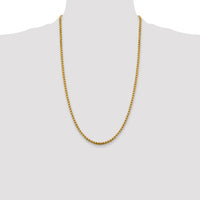 14k 3.6mm Semi-Solid Round Box Chain