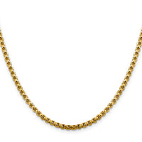 14k 3.6mm Semi-Solid Round Box Chain