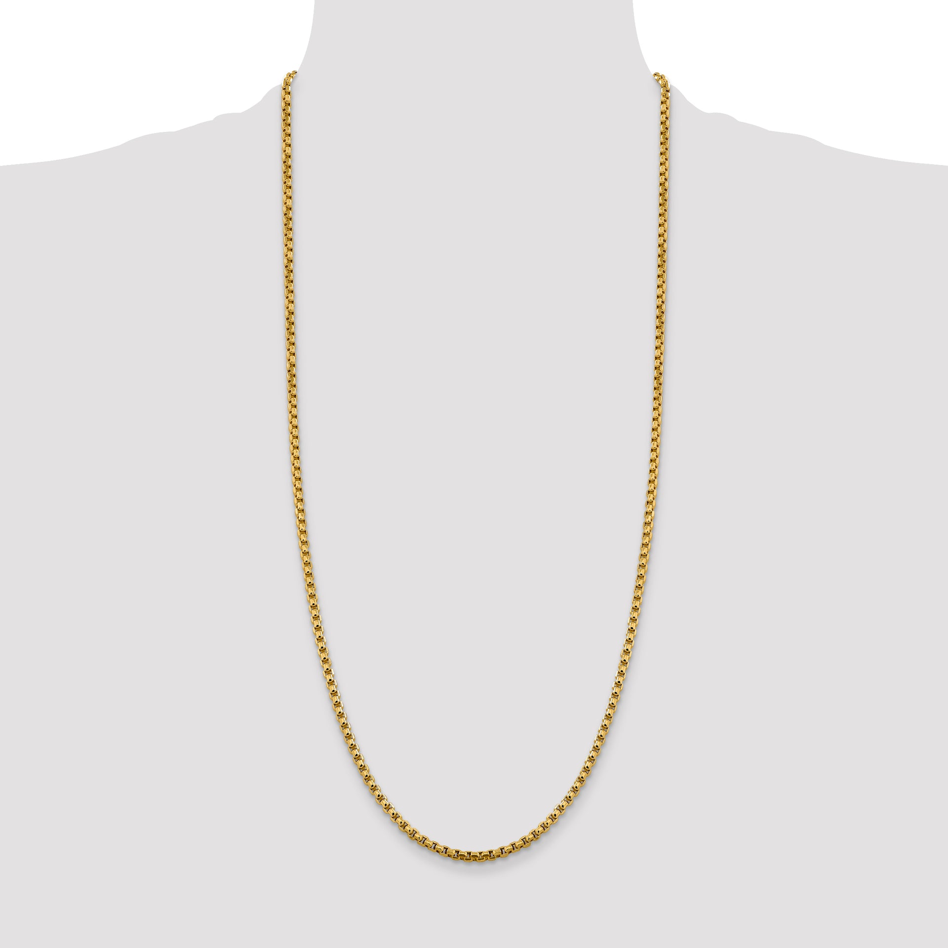 14k 3.6mm Semi-Solid Round Box Chain