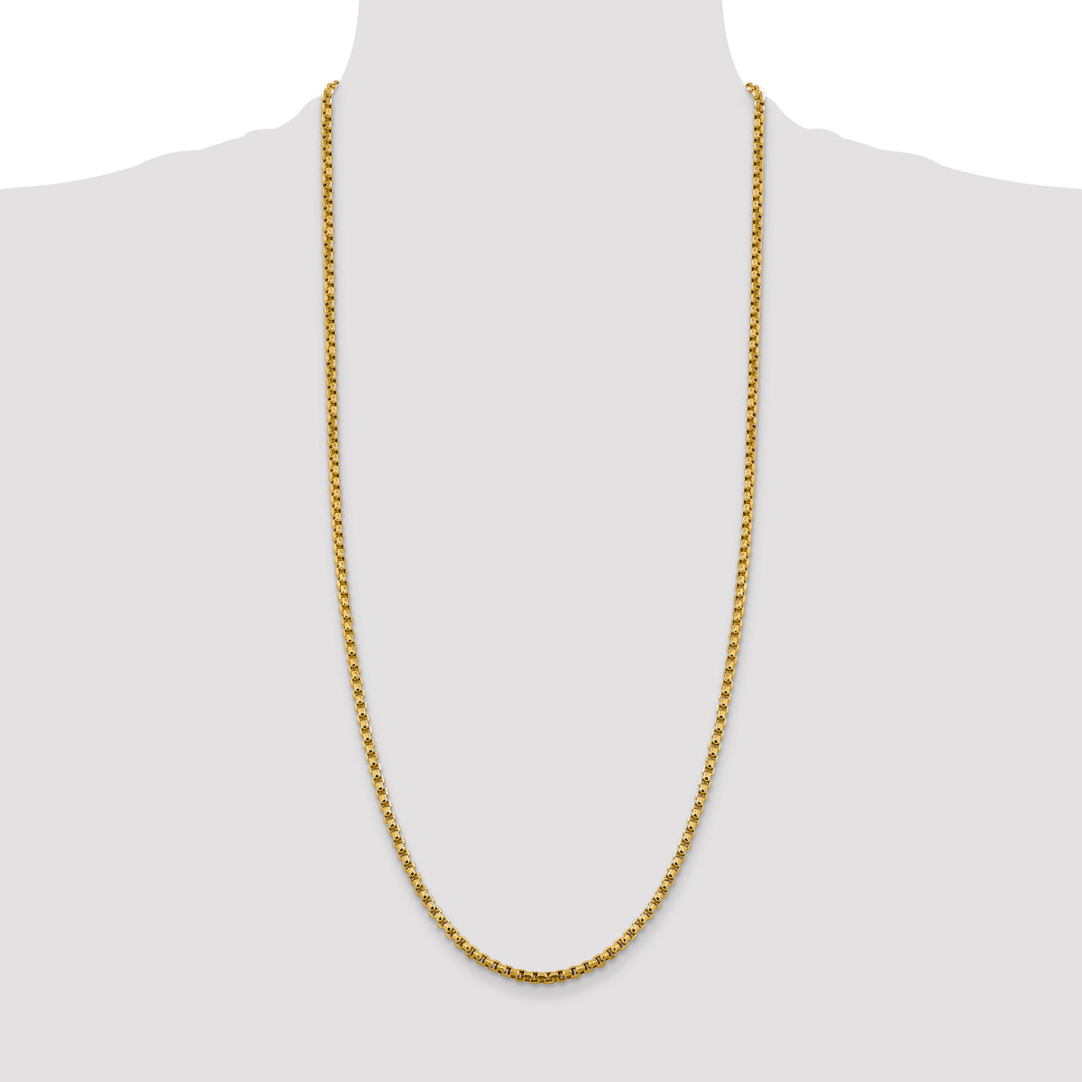 14k 3.6mm Semi-Solid Round Box Chain