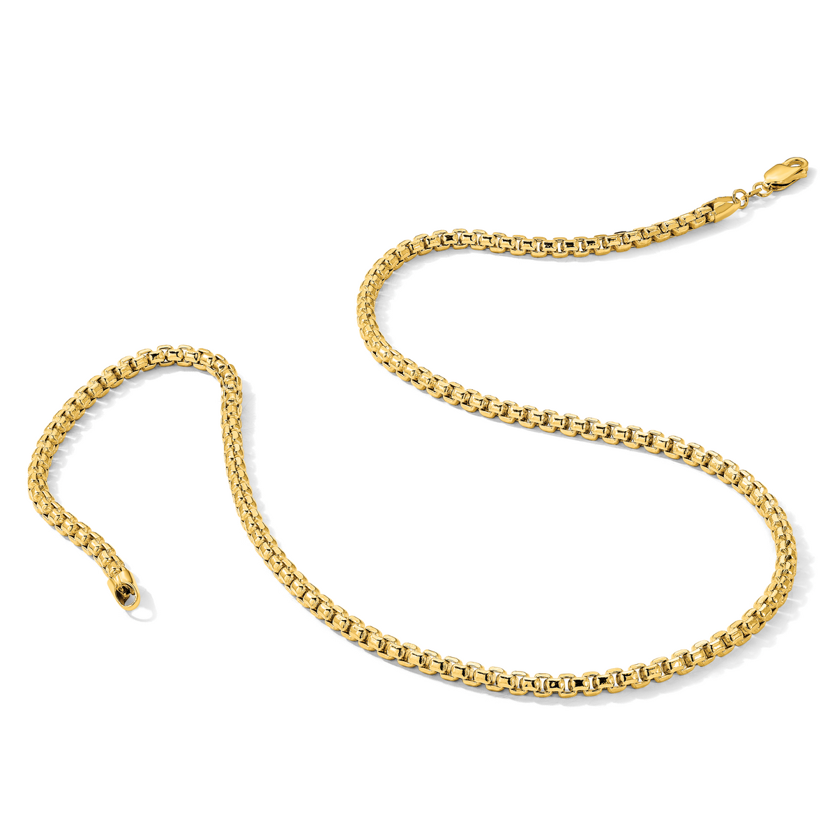 14k 3.6mm Semi-Solid Round Box Chain
