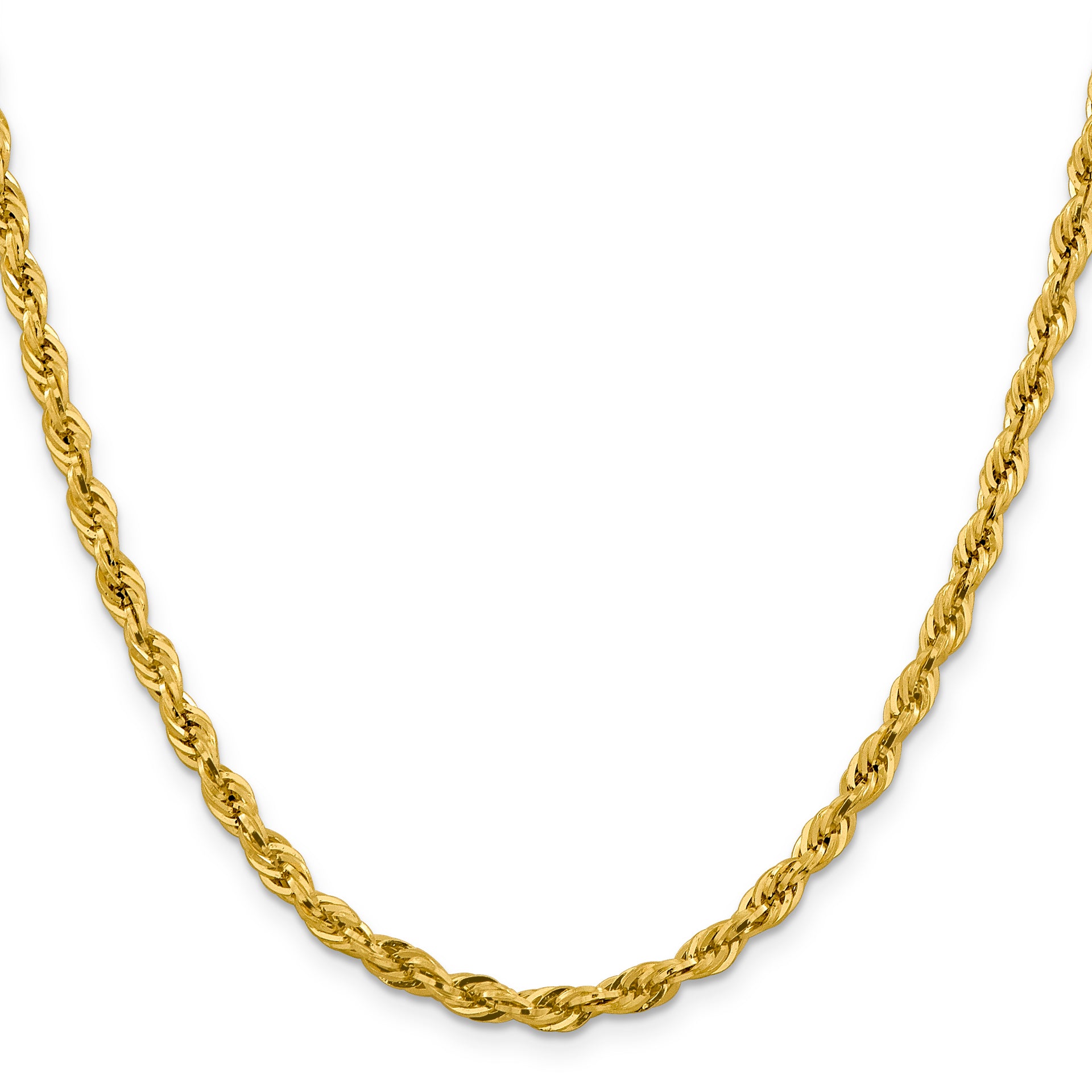 14ky 4.25mm Semi-Solid Rope Chain