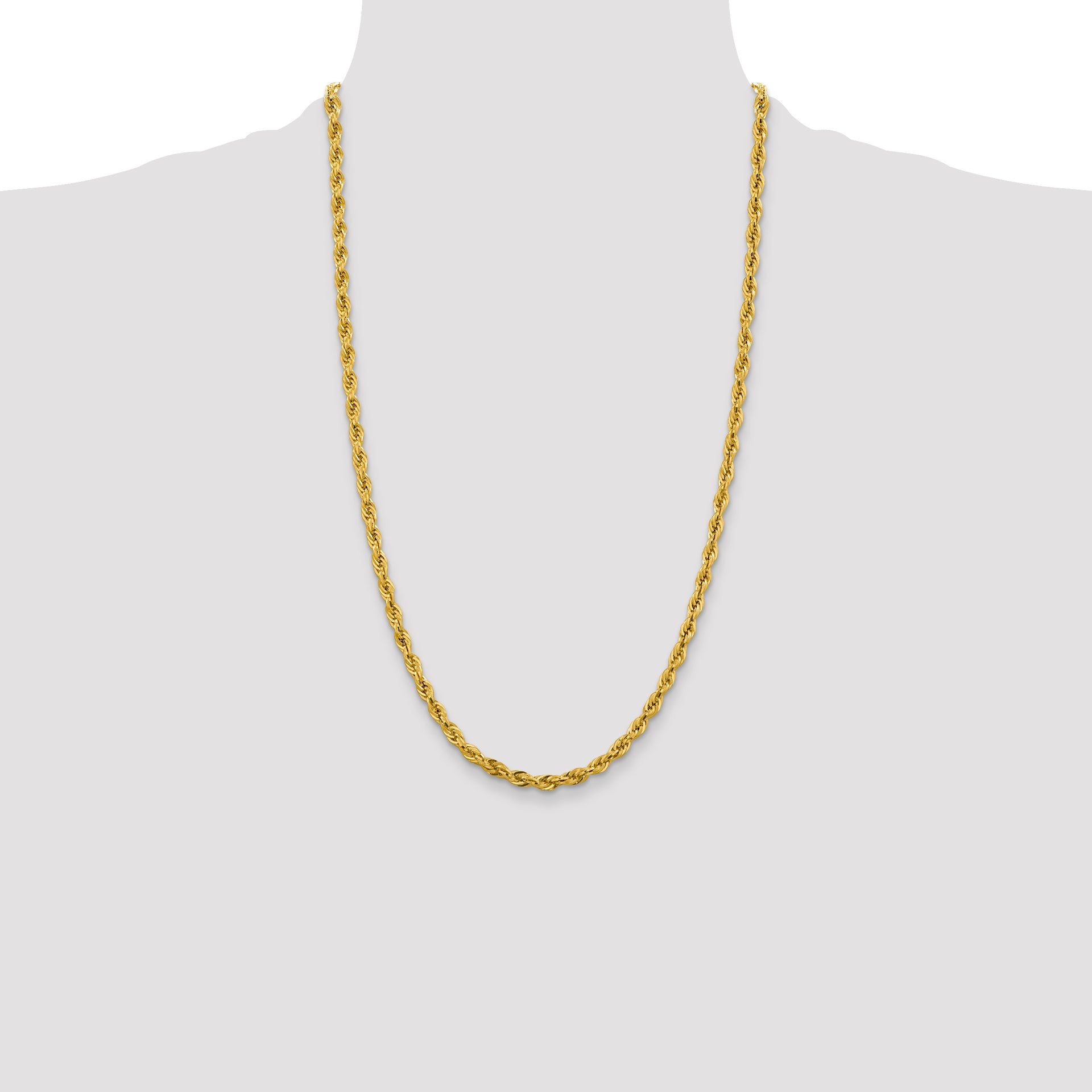14ky 4.25mm Semi-Solid Rope Chain