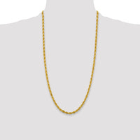 14ky 4.25mm Semi-Solid Rope Chain