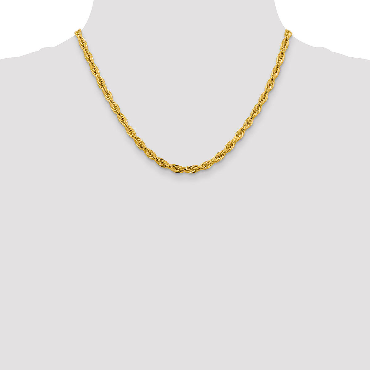 14ky 4.75mm Semi-Solid Rope Chain
