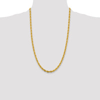 14ky 4.75mm Semi-Solid Rope Chain