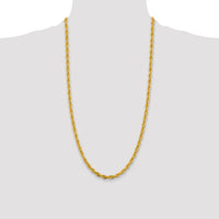 14ky 4.75mm Semi-Solid Rope Chain