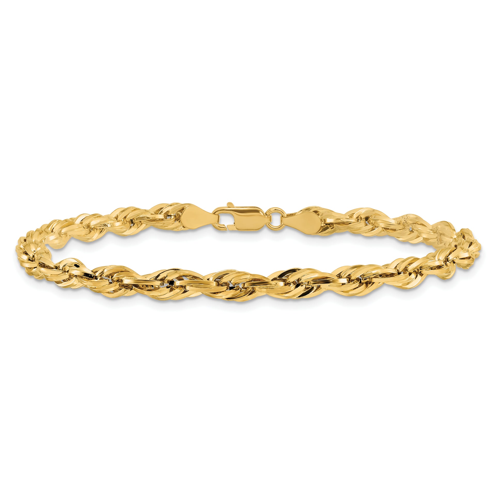 14ky 4.75mm Semi-Solid Rope Chain