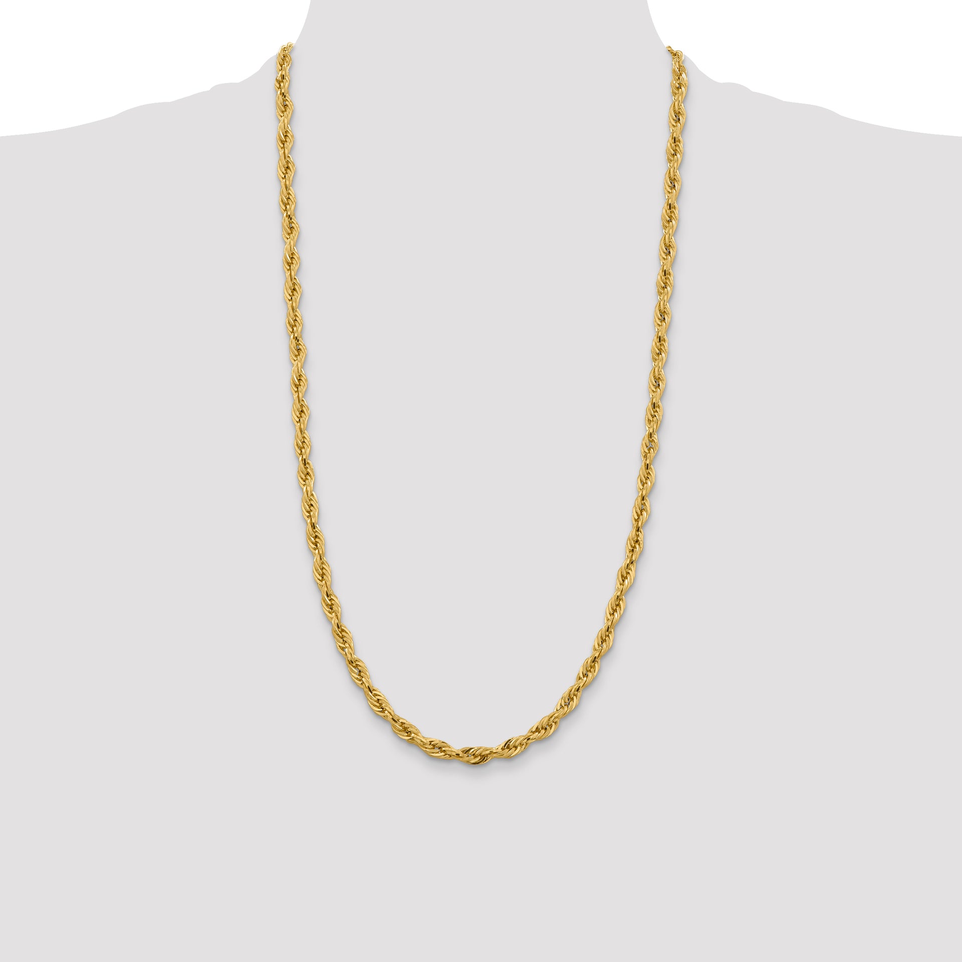 14ky 5.4mm Semi-Solid Rope Chain