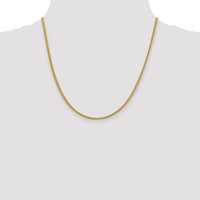 14k 2.35mm Semi-solid 3-Wire Wheat Chain