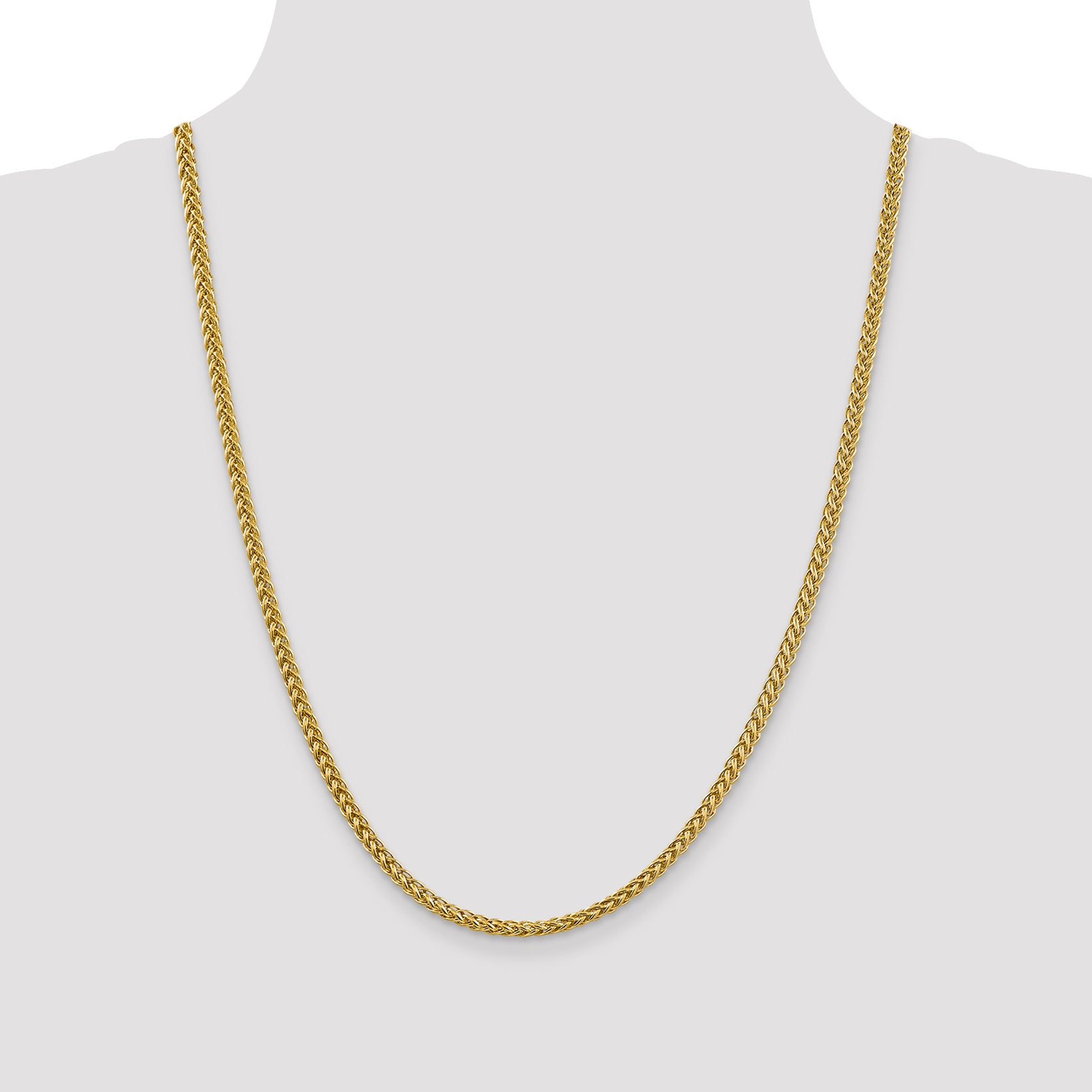 14k 3.5mm Semi-solid 3-Wire Wheat Chain