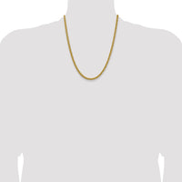 14k 4.65mm Semi-solid 3-Wire Wheat Chain